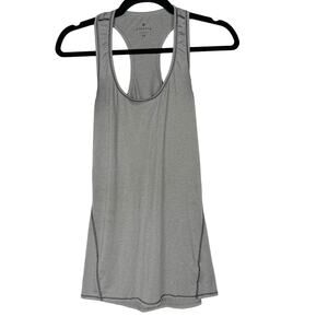 Athleta XSmall XS Gray Heather Chi Tank Top Scoop Neck Racerback Workout Stretch